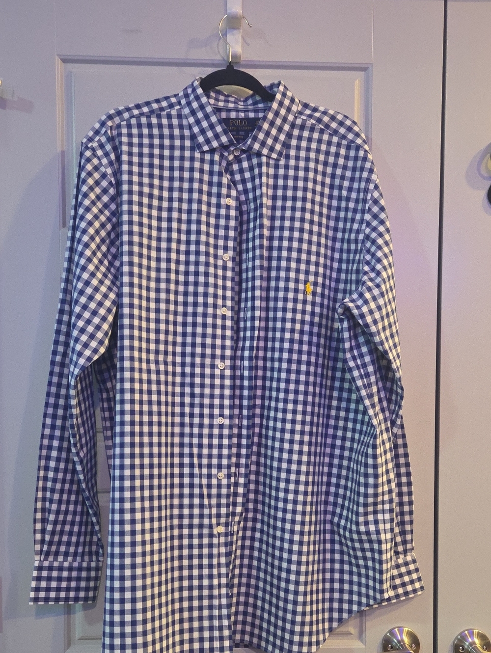 Polo by Ralph Lauren Navy and White Gingham Button-Down Shirt